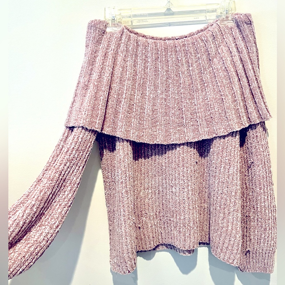 PANTS STORE Mauve Pink Off-The-Shoulder sweater